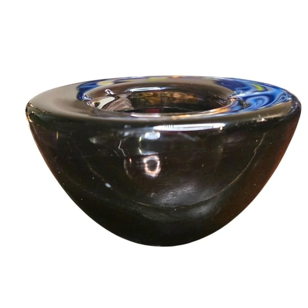 Votive Bowl Kosta Boda Atoll Art Glass Anna Ehrner Brown